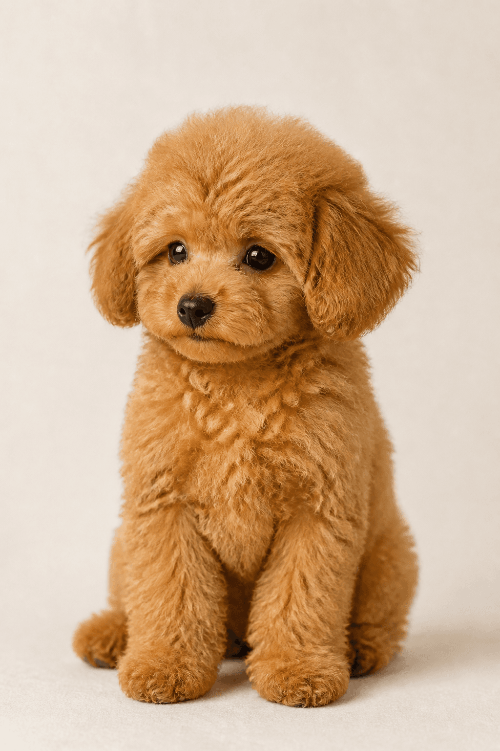 Apricot poodle puppy